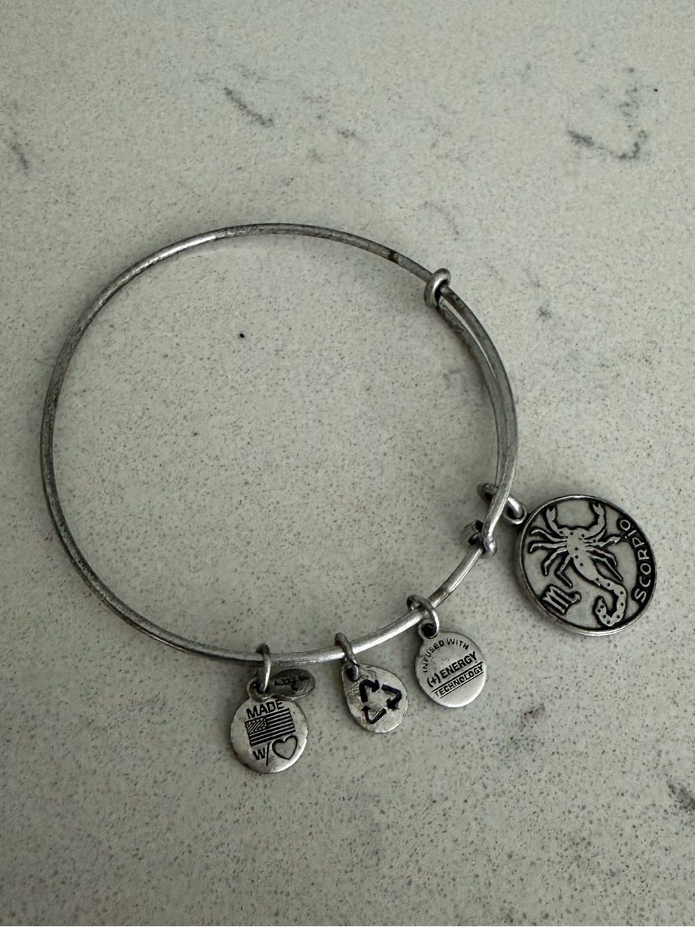 Alex and Ani Scorpio Silver Charm Bangle